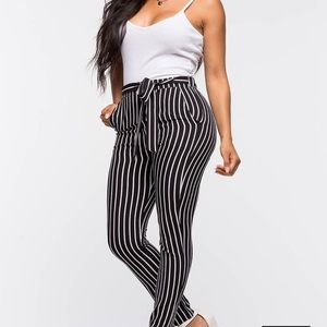 Black and white striped pants brand new
